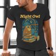 Night Owl Cozy Reading Tea Coffee Lover Bookworm Cute Men's V-Neck T-Shirt