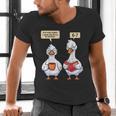 How Many Nights Reading Goose Book Lover Reader Men's V-Neck T-Shirt