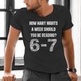 How Many Nights A Week Reading 6-7 67 Teacher Student Books Men's V-Neck T-Shirt How Many Nights A Week Reading 6-7 67 Teacher Student Books Men's V-Neck T-Shirt