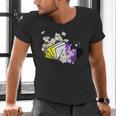 Non-Binary Book Lover Nonbinary Daisy LGBT Reading Pride Men's V-Neck T-Shirt