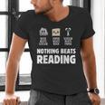 Nothing Beats Reading Librarian Book Bookworm Men's V-Neck T-Shirt