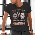 Nothing Goes Beyond Reading Rock Paper Scissors Book Men's V-Neck T-Shirt Nothing Goes Beyond Reading Rock Paper Scissors Book Men's V-Neck T-Shirt