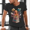 Octopus Book Reading Book Reader Ocean Octopus Men's V-Neck T-Shirt