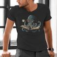 Octopus Reading Book Coffee Book Lover Bookworm Nerd Men's V-Neck T-Shirt Octopus Reading Book Coffee Book Lover Bookworm Nerd Men's V-Neck T-Shirt