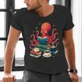 Octopus Reading Books Tea Coffee Men's V-Neck T-Shirt