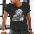 Old English Sheepdog Books Reading Dog Breed Graphic Men's V-Neck T-Shirt Old English Sheepdog Books Reading Dog Breed Graphic Men's V-Neck T-Shirt