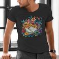 Open Book With Colorful Floral Reading Magic Men's V-Neck T-Shirt Open Book With Colorful Floral Reading Magic Men's V-Neck T-Shirt
