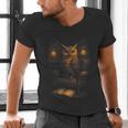 Owl Library Books Wisdom Reading Vintage Scholar Men's V-Neck T-Shirt
