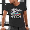 Panda Napping On Books Life’s Too Short To Skip Naps Men's V-Neck T-Shirt