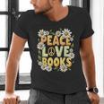 Peace Love Books Librarian Teacher Life Book Library Men's V-Neck T-Shirt Peace Love Books Librarian Teacher Life Book Library Men's V-Neck T-Shirt