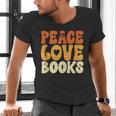 Peace Love Books Men Women Men's V-Neck T-Shirt