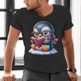 Penguin Reading a Book Animal Men's V-Neck T-Shirt
