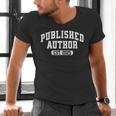 Proud Published Author 2025 Mom Dad Vintage Poet Book Writer Men's V-Neck T-Shirt