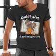 Quiet Girl Loud Imagination Book Lover Bookworm Reader Men's V-Neck T-Shirt Quiet Girl Loud Imagination Book Lover Bookworm Reader Men's V-Neck T-Shirt