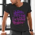 Quietly Thriving In Fictional Realms Book Lovers Men's V-Neck T-Shirt