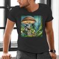 Rabbit Reading Book Under Large Mushroom Easter Bandana Men's V-Neck T-Shirt