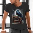 Raven On A Stack Of Books Wisdom Of Odin Men's V-Neck T-Shirt Raven On A Stack Of Books Wisdom Of Odin Men's V-Neck T-Shirt