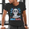 I Read Alotl Cute Axolotl Reading Book Lover Men's V-Neck T-Shirt