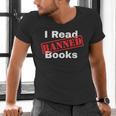 I Read Banned Books Censored Red Stamp Reading Librarian Men's V-Neck T-Shirt I Read Banned Books Censored Red Stamp Reading Librarian Men's V-Neck T-Shirt
