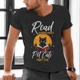 Read Banned Books Pet Cats Fight Evil Read Banned Reader Men's V-Neck T-Shirt Read Banned Books Pet Cats Fight Evil Read Banned Reader Men's V-Neck T-Shirt