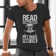 Read Banned Books PET DOGS FIGHT EVIL Read Banned Books Dog Men's V-Neck T-Shirt Read Banned Books PET DOGS FIGHT EVIL Read Banned Books Dog Men's V-Neck T-Shirt