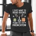 Read Books & Pet My Frenchton Owner Frenchton Lover Men's V-Neck T-Shirt