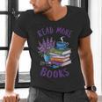 Read More Books Floral Book Reader Art Reading Lover Quote Men's V-Neck T-Shirt