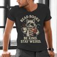 Read Books Be Kind Stay Weird Raccoon Coffee Lover Reading Men's V-Neck T-Shirt Read Books Be Kind Stay Weird Raccoon Coffee Lover Reading Men's V-Neck T-Shirt