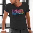 Read Books Lift Weights Fight Fascists Tie Dye Men Women Men's V-Neck T-Shirt Read Books Lift Weights Fight Fascists Tie Dye Men Women Men's V-Neck T-Shirt