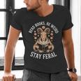 Read Books Be Weird Stay Feral Goat Men's V-Neck T-Shirt