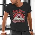 Read Your Heart Out Book Valentines Day Reading Teacher Men's V-Neck T-Shirt