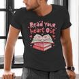 Read Your Heart Out Teacher Valentines Day Book Lover Men's V-Neck T-Shirt Read Your Heart Out Teacher Valentines Day Book Lover Men's V-Neck T-Shirt