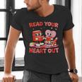 Read Your Heart Out Valentine Reading Book Girl Kid Teacher Men's V-Neck T-Shirt
