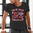 Read Your Heart Out Valentine Teacher Book Lover Men's V-Neck T-Shirt