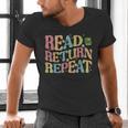 Read Return Repeat Read Reading Book Librarian Men Women Men's V-Neck T-Shirt