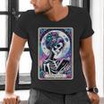 The Reader Tarot Card Reading Skeleton Skull Book Lover Men's V-Neck T-Shirt The Reader Tarot Card Reading Skeleton Skull Book Lover Men's V-Neck T-Shirt