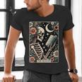 The Reader Tarot Card Skeleton Reading Book Bookworm Bookish Men's V-Neck T-Shirt