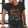 Readers Books Lovers BFF Books Club Paranormal Romance Reading Book Vampires Werewolves & Fae -Adults Short Sleeve Men's V-Neck T-Shirt