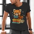 Reading Book Lover Red Panda Read Books Be Kind Stays Weird Men's V-Neck T-Shirt