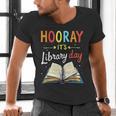Reading Books Bibliophile Hooray It's Library Day Men's V-Neck T-Shirt Reading Books Bibliophile Hooray It's Library Day Men's V-Neck T-Shirt