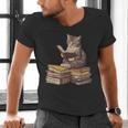 Reading Cat Book Lover Men's V-Neck T-Shirt Reading Cat Book Lover Men's V-Neck T-Shirt