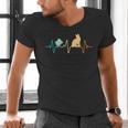 Reading Cat Heartbeat Book & Cat Lover Men's V-Neck T-Shirt