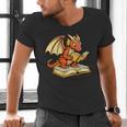 Reading Dragon Book Lover Bookworm Reader Men's V-Neck T-Shirt