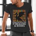 Reading Dragon Easily Distracted By Dragons And Books Men's V-Neck T-Shirt