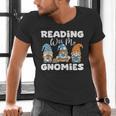 Reading With My Gnomies Gnomes Books Lover Bookworm Men's V-Neck T-Shirt Reading With My Gnomies Gnomes Books Lover Bookworm Men's V-Neck T-Shirt