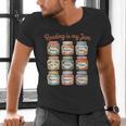 Reading Is My Jam Cute Jelly Jars Book Genres Men's V-Neck T-Shirt Reading Is My Jam Cute Jelly Jars Book Genres Men's V-Neck T-Shirt
