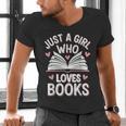 Reading Just A Girl Who Loves Books Men's V-Neck T-Shirt Reading Just A Girl Who Loves Books Men's V-Neck T-Shirt