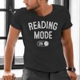 Reading Mode On Book Lover Librarian Teacher Men's V-Neck T-Shirt Reading Mode On Book Lover Librarian Teacher Men's V-Neck T-Shirt