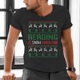 Reading Is Snow Much Fun Winter Bookworm Reading Book Lovers Men's V-Neck T-Shirt Reading Is Snow Much Fun Winter Bookworm Reading Book Lovers Men's V-Neck T-Shirt