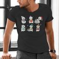 Reading Snowman Christmas Book Lovers Bookworm Librarian Men's V-Neck T-Shirt